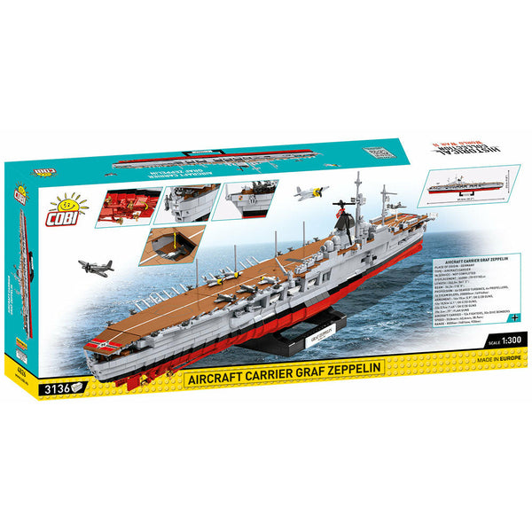 Cobi 4826 - Graf Zeppelin Flugzeugträger Schiff - 3135 Klemmbausteine