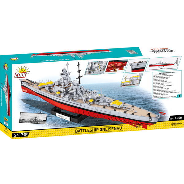 Cobi 4835 - Historical Collection WWII Battleship Gneisenau - 2417 Klemmbausteine