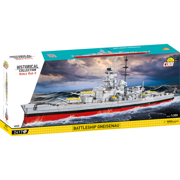 Cobi 4835 - Historical Collection WWII Battleship Gneisenau - 2417 Klemmbausteine
