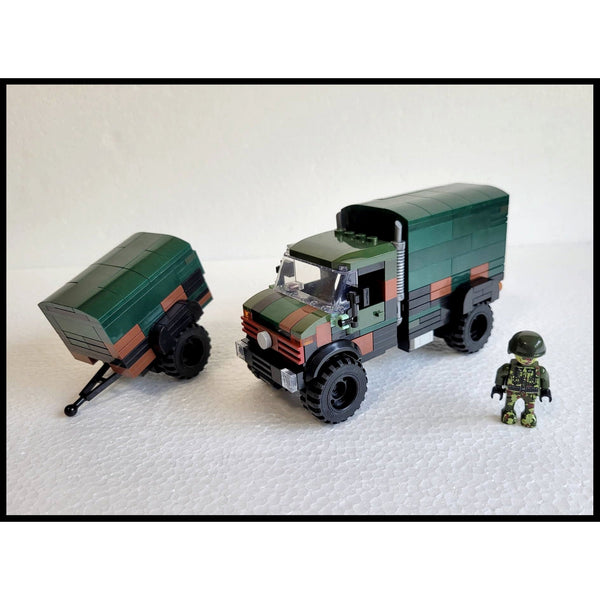 Modbrix 9066 - Bundeswehr Uni Truck LKW mit Anhänger - 354 Klemmbausteine