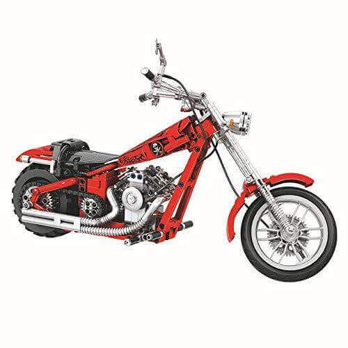 Winner 1257 - Chopper Motorrad mit Getriebe - 568 Klemmbausteine