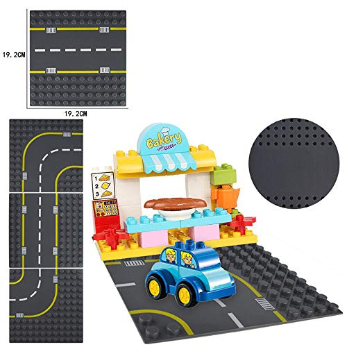 Dubie 6905 - 3er Set Straßen Bauplatten kompatibel zu den großen Du**o Steinen