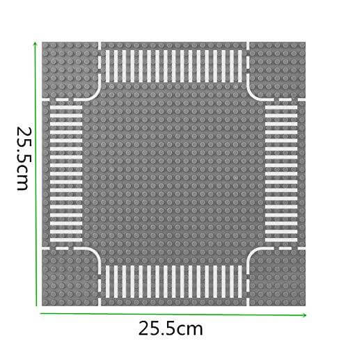 Modbrix 1701002  - City Straßenplatten Noppen Set mit Kreuzung und Kurven - 32 x 32