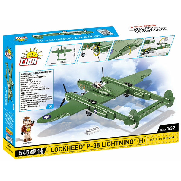 Cobi 5726 - Historical Collection WWII Lockheed P-38 H Lightning - 545 Klemmbausteine