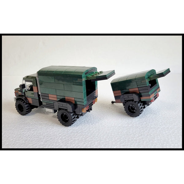 Modbrix 9066 - Bundeswehr Uni Truck LKW mit Anhänger - 354 Klemmbausteine