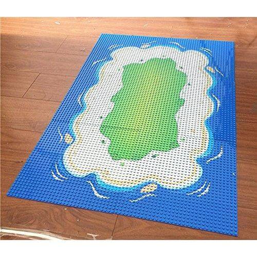 Modbrix 86918 - Insel Bauplatten Set mit 6 x Grundplatten für Klemmbausteine Sets