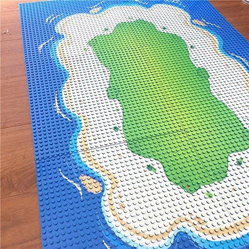 Modbrix 86918 - Insel Bauplatten Set mit 6 x Grundplatten für Klemmbausteine Sets