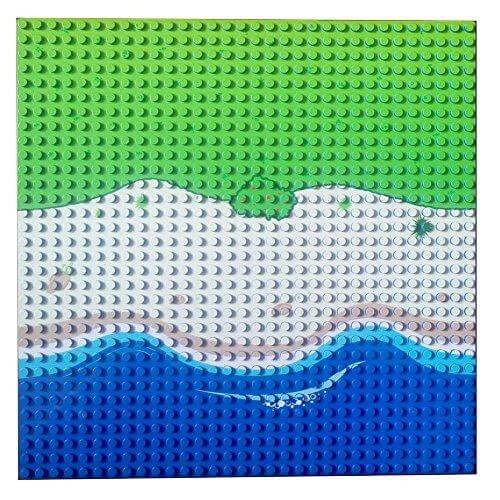 Modbrix 86918 - Insel Bauplatten Set mit 6 x Grundplatten für Klemmbausteine Sets