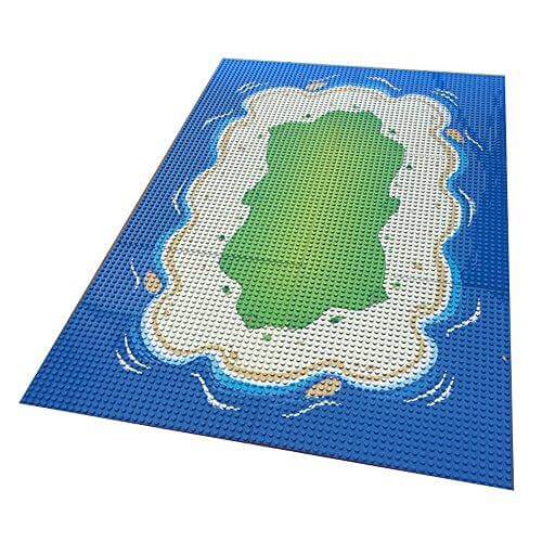 Modbrix 86918 - Insel Bauplatten Set mit 6 x Grundplatten für Klemmbausteine Sets