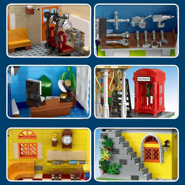 Mould King 16031 - Friseurladen mit Beleuchtung - 2267 Klemmbausteine
