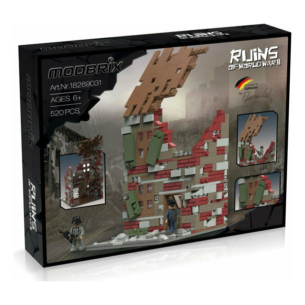 Modbrix 9031 - WW2 Häuserruine Fachwerk Ruine - 520 Klemmbausteine