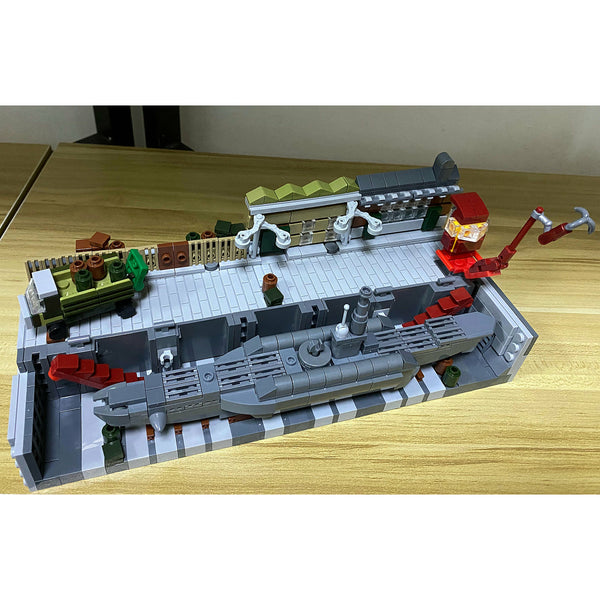 Modbrix 9040 - U-96 Uboot Typ VII C im Trockendock Le Havre - 655 Klemmbausteine