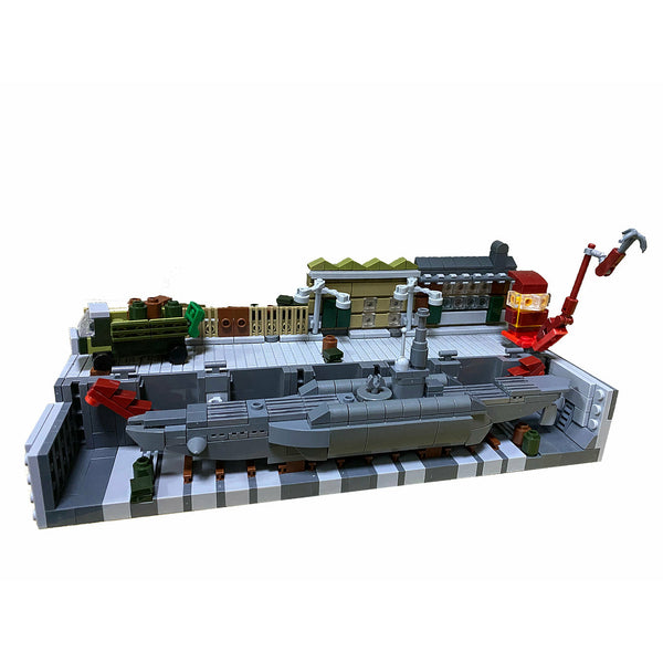 Modbrix 9040 - U-96 Uboot Typ VII C im Trockendock Le Havre - 655 Klemmbausteine