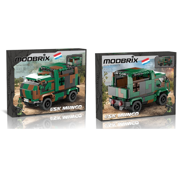 Modbrix 9079 - Bundeswehr Fahrzeug ESK Mungo ink. Soldat Figur - 300 Klemmbausteine