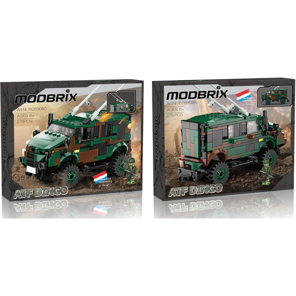 Modbrix 9080 - Bundeswehr Fahrzeug ATF Dingo ink. Soldat Figur - 278 Klemmbausteine