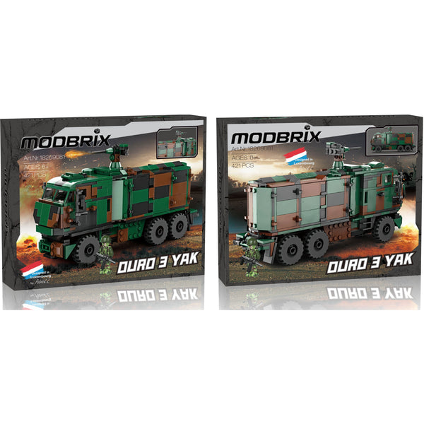 Modbrix 9081 - Bundeswehr Fahrzeug Duro 3 Yak ink. Soldat Figur - 421 Klemmbausteine