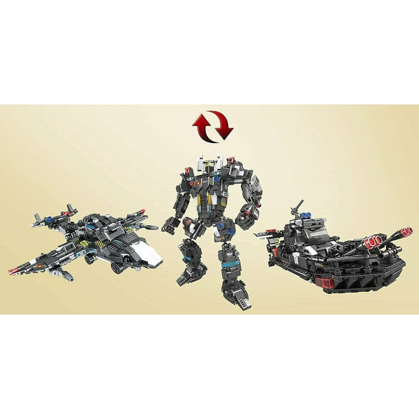 Hengtai 92021 - SWAT Transforming Roboter 9in1 Bauset - 728 Klemmbausteine