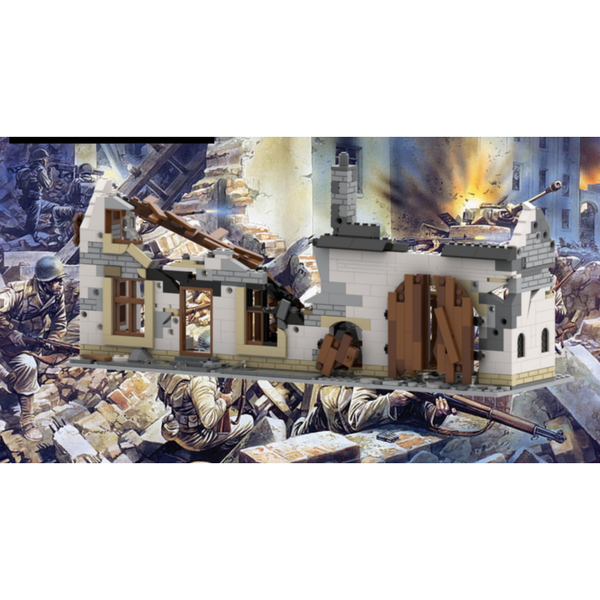 Modbrix 8052 - WW2 Bauernhof Ruine - 825 Klemmbausteine