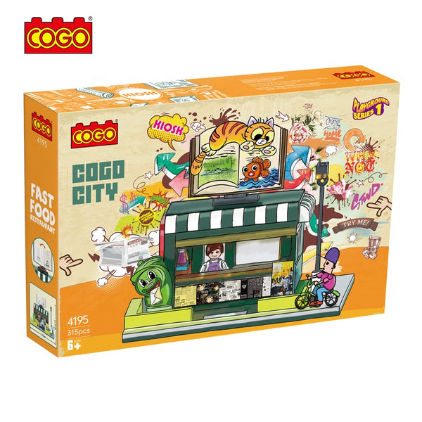 Cogo 4195 - City Kiosk Diorama - 315 Klemmbausteine
