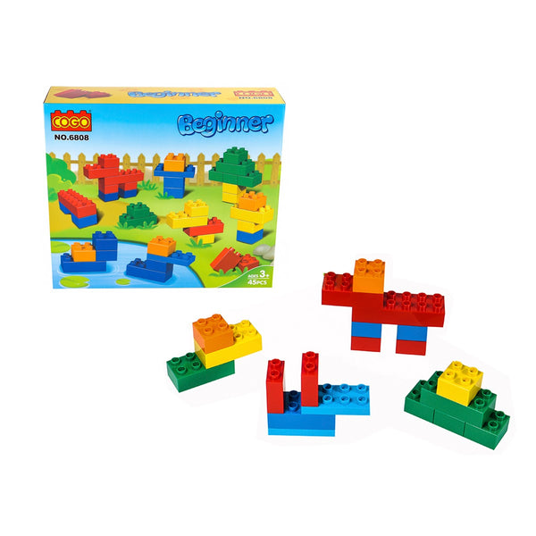 Cogo 6808 - Große Bausteine Box - 45 Klemmbausteine