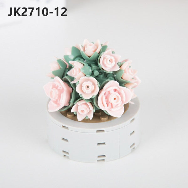 Jaki JK2710-12 - dekorativer Blumentopf mit Zierpflanze - insg. 98 Klemmbausteine