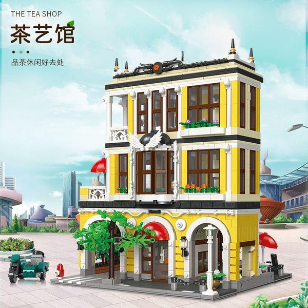 Jie Star 89124 - Barockbau Wohnhäuser mit Teeladen - 2980 Klemmbausteine