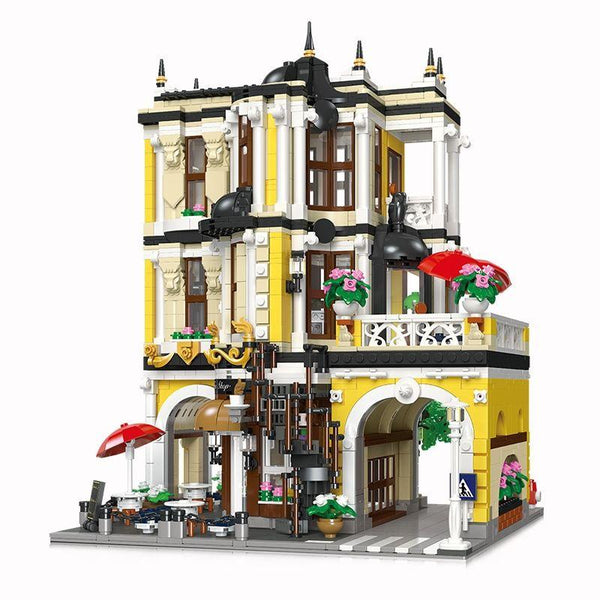 Jie Star 89124 - Barockbau Wohnhäuser mit Teeladen - 2980 Klemmbausteine