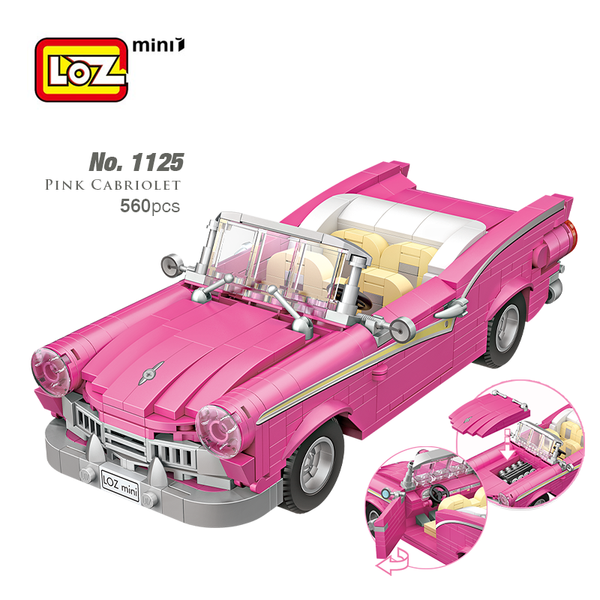 LOZ 1125 - Rosa Caddilac Cabrio Oldtimer - 560 Klemmbausteine