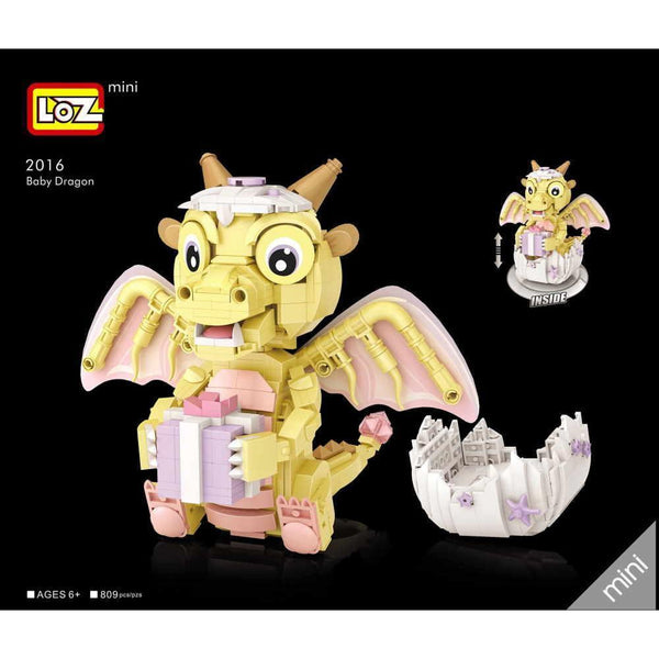 LOZ 2016 - Drachenbaby in hellgelb (Mini Blocks) - 809 Klemmbausteine