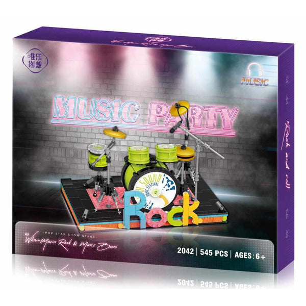 Lezi WL2042 - Music Party: Schlagzeug (mini blocks) - 545 Klemmbausteine