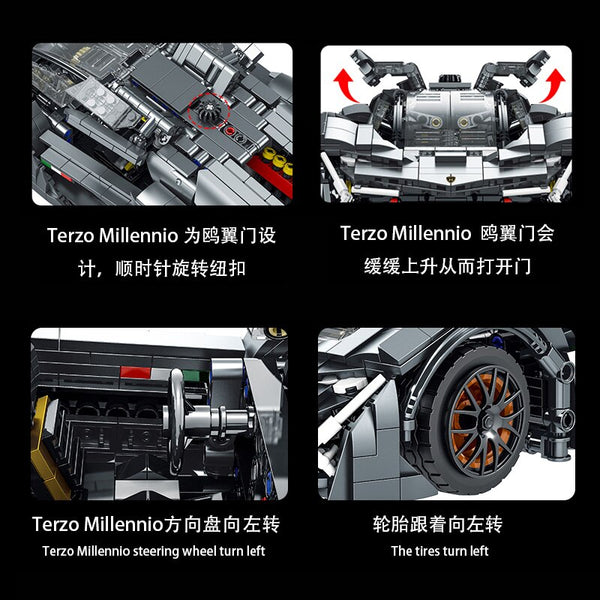 Mork 023027 - Terzo Millennio E-Sportwagen  - 1512 Klemmbausteine