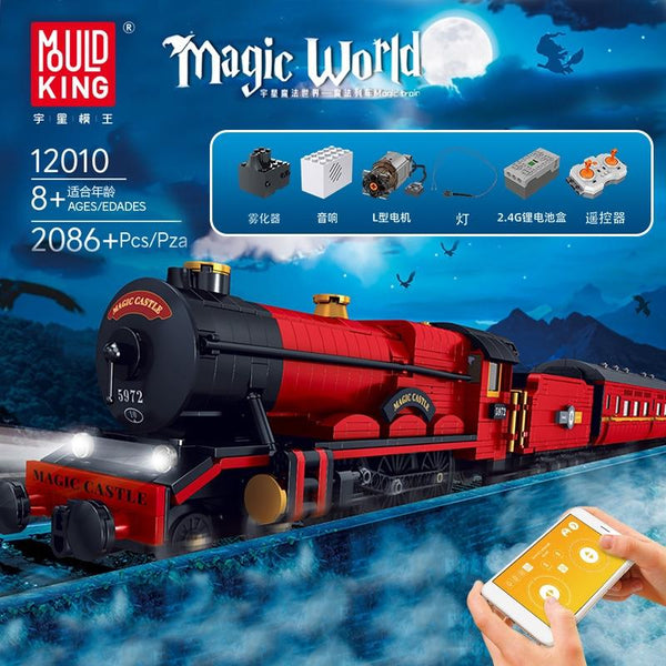 Mould King 12010 - 2,4 Ghz RC Zauber Express Zug - 2086 Klemmbausteine