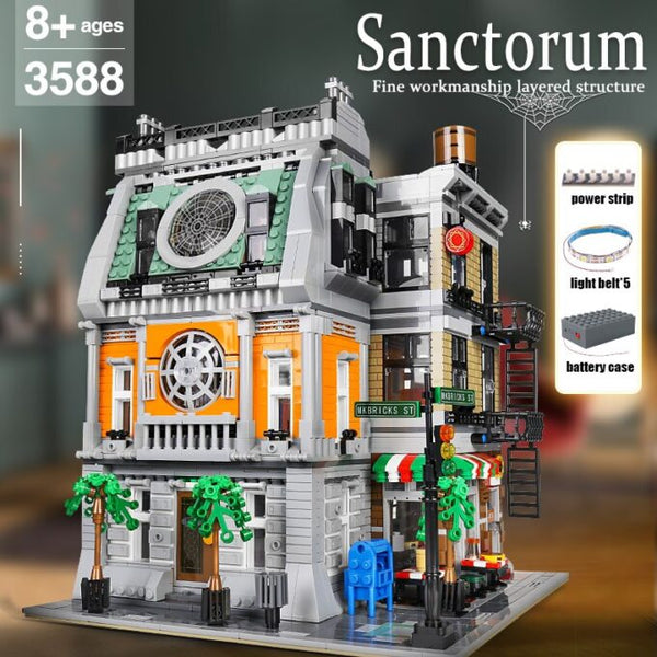 Mould King 16037 - Novatown Sanctorum Stadthaus mt Beleuchtung - 3588 Klemmbausteine