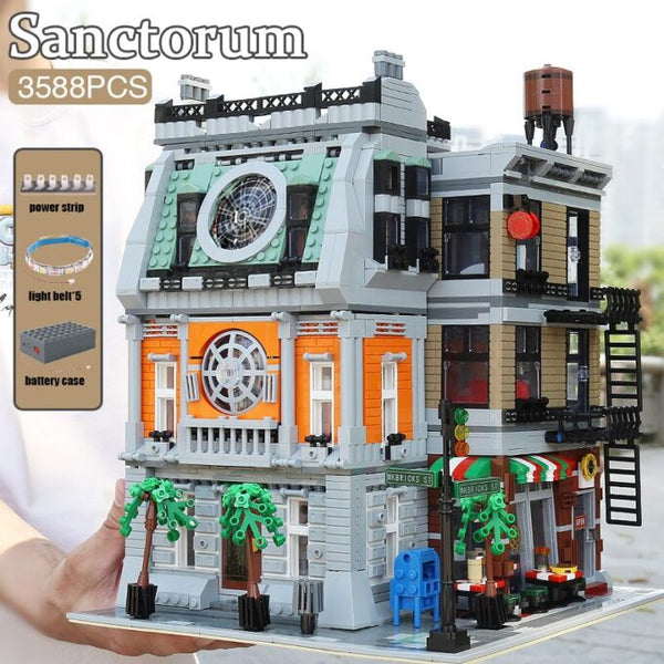 Mould King 16037 - Novatown Sanctorum Stadthaus mt Beleuchtung - 3588 Klemmbausteine