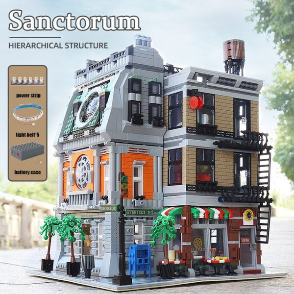 Mould King 16037 - Novatown Sanctorum Stadthaus mt Beleuchtung - 3588 Klemmbausteine