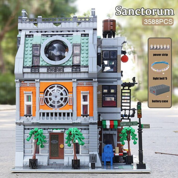 Mould King 16037 - Novatown Sanctorum Stadthaus mt Beleuchtung - 3588 Klemmbausteine