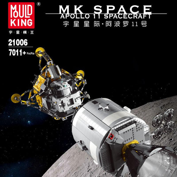 Mould King 21006 - Apollo 11 Mondlandefähre mit Command/Service Module (CSM) - 7106 Klemmbausteine