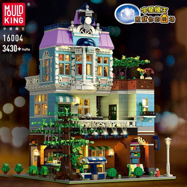 Mould King 16004 - Altstadt Cafe mit Beleuchtung - 3430 Klemmbausteine
