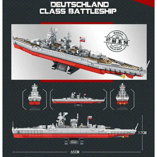 Panlos 637002 -  Schwerer Kreuzer Deutschland - 1418 Klemmbausteine