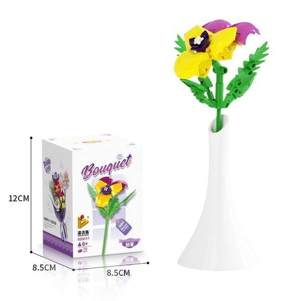 Panlos 655017 - Hornveilchen Blume - 76 Klemmbausteine