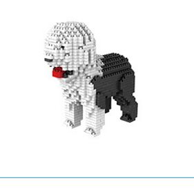 PinZhiXing 6618-5 - Altenglischer Schäferhund Bobtail (Diamond Blocks) - 950 Klemmbausteine