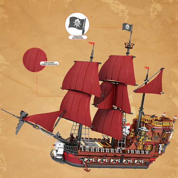 Reobrix 66010 - Queen Anne's Revenge Piratenschiff - 3066 Klemmbausteine