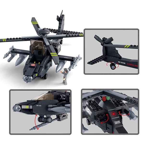 Sluban B0511 - Apache AH-64 Hubschrauber - 293 Klemmbausteine