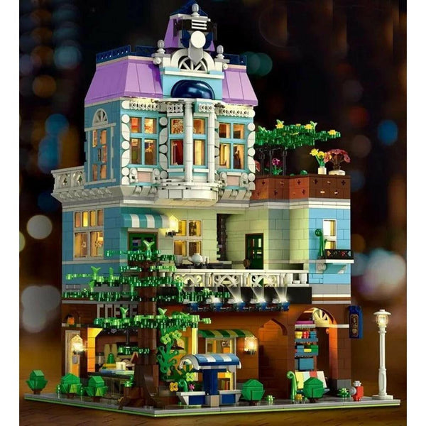Mould King 16004 - Altstadt Cafe mit Beleuchtung - 3430 Klemmbausteine