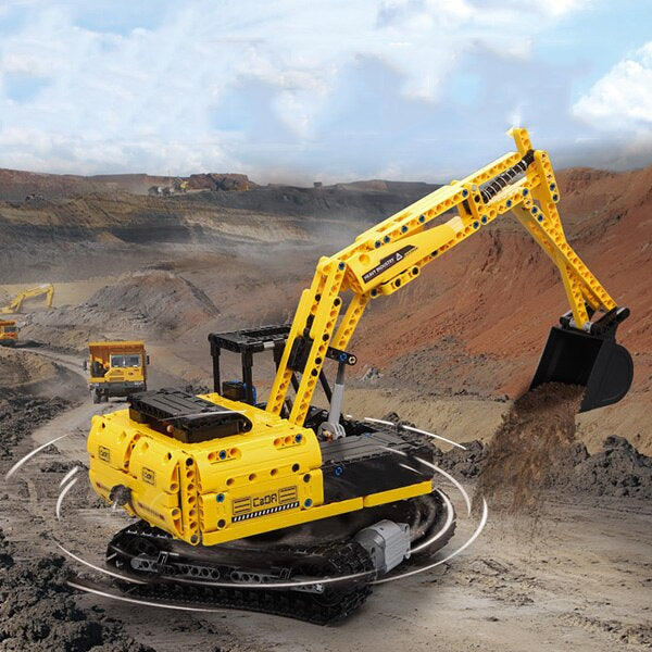 Cada C51057W - 2,4 Ghz Technik RC Schaufelbagger - 544 Klemmbausteine