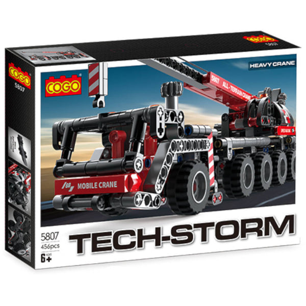 Cogo 5807 - Technik Schwerlastkran - Modellbau Kran - 456 Klemmbausteine