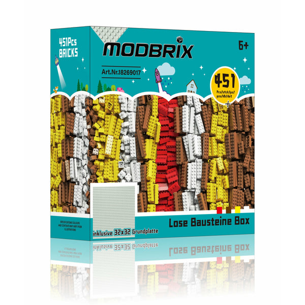 Modbrix 9017 - Bausteine Box in bunten Farben inkl. Grundplatte