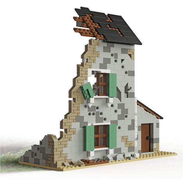 Modbrix 9007 - WW2 Häuserruine inkl. Scharfschütze Figur - 624 Klemmbausteine