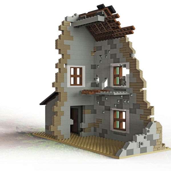 Modbrix 9007 - WW2 Häuserruine inkl. Scharfschütze Figur - 624 Klemmbausteine
