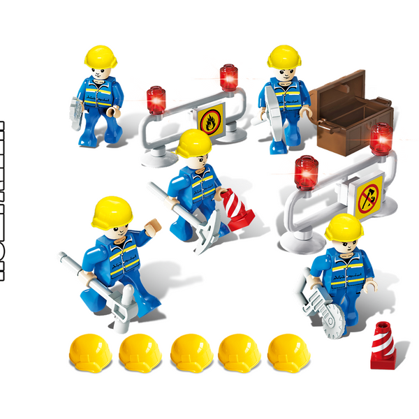 Modbrix 9063 - THW Einsatz Team inkl. 5 Minifiguren - 70 Klemmbausteine